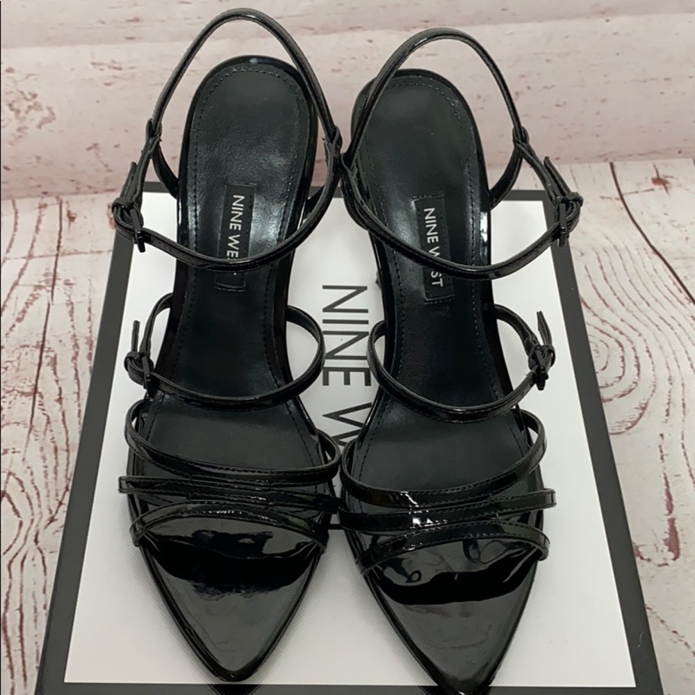 Nine West Gilficco Patent Leather Strappy Heels